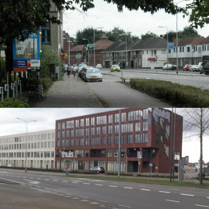 Kronehoefstraat toen 2009 en nu 2020
